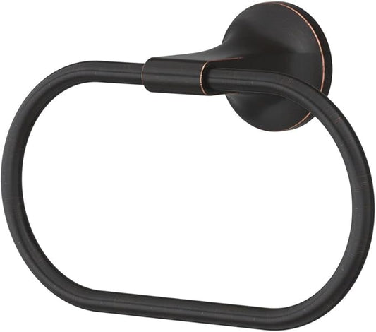 Pfister Pfirst Modern Towel Ring, Hand Towel Holder for Bathroom, Wall-Mounted, Screw-In, Tuscan Bronze Finish, BRBPFM0Y