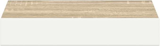Floating Wall Shelf Modern Honeycomb Design Oak and White MDF Decorative Wall Mounted Display Shelves for Living Room Office 9.1 x 9.3 x 1.5 Inch
