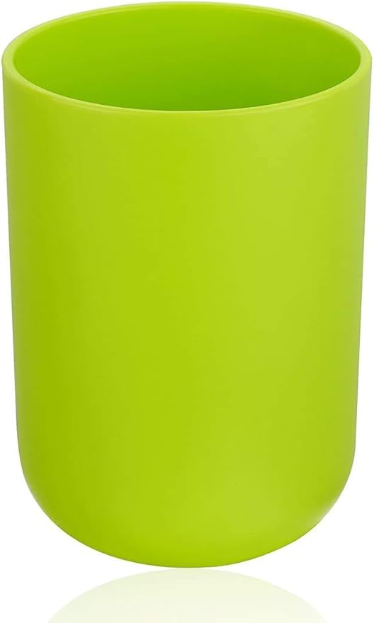 6 Pcs Plastic Bathroom Accessory Set Luxury Bath Accessories Bath Set Lotion Bottles, Toothbrush Holder, Tooth Mug, Soap Dish, Toilet Brush, Trash Can, Rubbish Bin (Green)