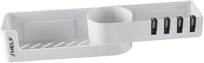 Wall-Mounted Adhesive Bathroom Shelf Rotating Storage Rack Punch-Free Organizer for Corner Black Hooks for Bathrooms and Showers