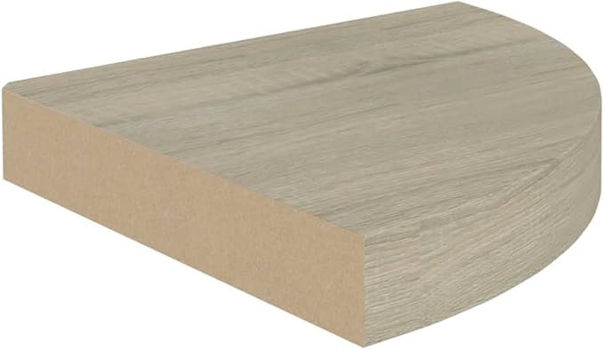 Floating Corner Shelves 2-Pack Oak Wall Mounted 9.8x9.8 Inch with Invisible Bracket - Honeycomb MDF & Metal Storage Shelves for Bathroom Bedroom Living Room Home Decor