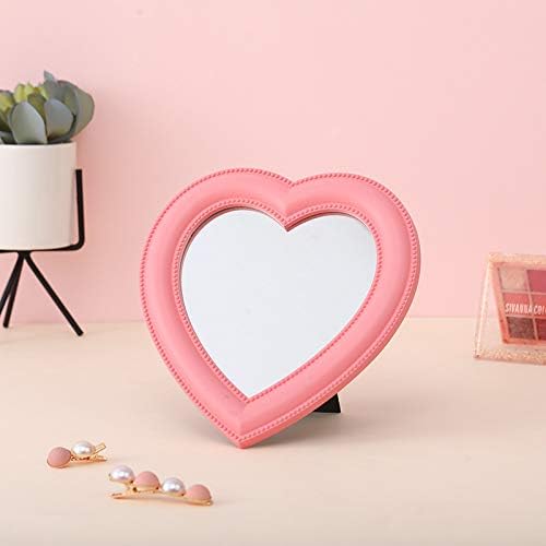Utavu Makeup Mirror Heart Shape Wall Desktop Mirror Cosmetic Vanity Mirror for Women Ladies Friends Gift