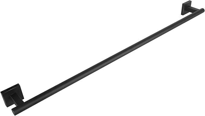 Matte Black Single Towel Bar Rack, 32 Inches Stainless Steel Towel Rod-Square Base, Wall Mounted Towel Holder for Bathroom