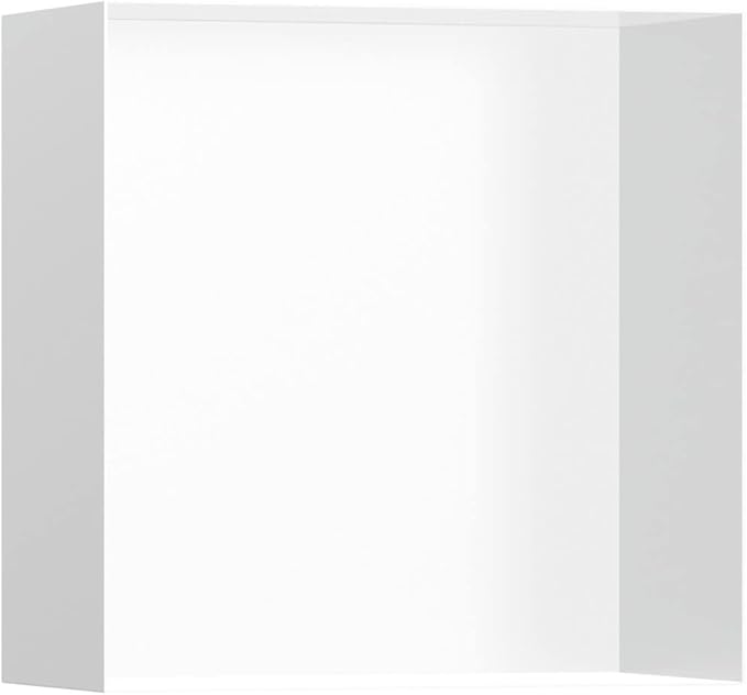 hansgrohe XtraStoris Minimalistic Recessed Wall Niche with Open Frame 12"x 12"x 5.5" in Matte White, 56079700