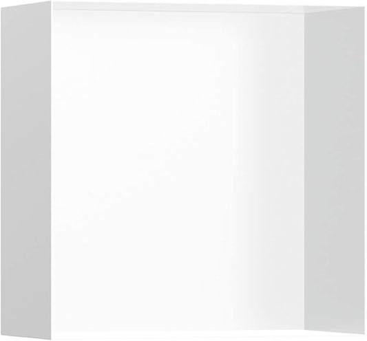 hansgrohe XtraStoris Minimalistic Recessed Wall Niche with Open Frame 12"x 12"x 5.5" in Matte White, 56079700