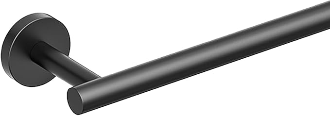 FORIOUS Towel Bar Wall Mounted, Stainless Steel Towel Racks for Bathroom, Includes Wall Mounting Hardware (Matte Black, 23 Inch)