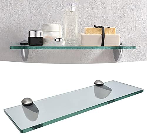 Floating Glass Shelves,Bathroom Floating Shelves,Glass Wall Shelves,Wallmounted Zinc Alloy Storage Rack,Bathroom Accessories for Home Hotel Apartment