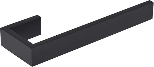 TASTOS Black Hand Towel Holder Bath Towel Bar Bathroom Towel Ring, Wall Mount, Modern Style (Matte Black)