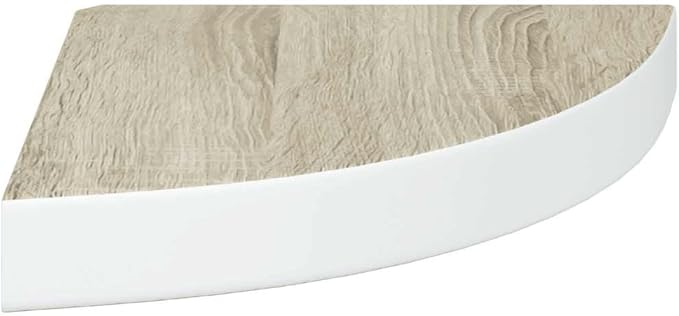 Wall Corner Shelf Set of 2, Small Floating Shelves for Bedroom Living Room, Modern Oak and White Honeycomb MDF Decorative Storage Display Organizer