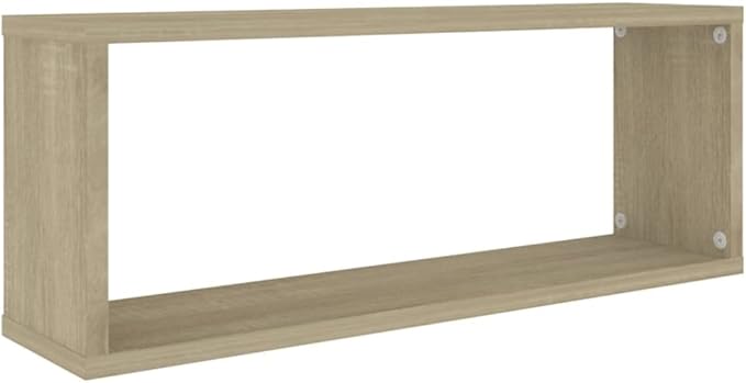 Wall Cube Shelves 2 Pack Sonoma Oak Floating 23.6x5.9x9.1 Inches Engineered Wood Wall Mount Display Storage Shelves for Living Room Bedroom Office Decor
