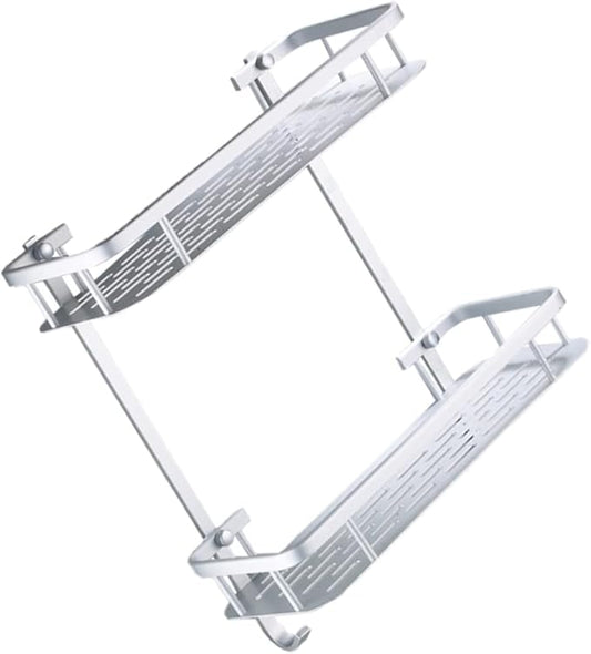 2tier Bathroom Shelves Wall Organizer Double Storage Rack Kitchen Storage Bathroom Shelf