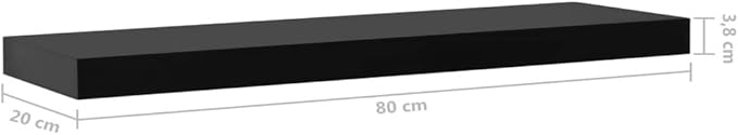 Floating Wall Shelves Set of 2, 31.5 Inch Modern Black MDF Storage Shelves for Living Room Bedroom Decor, Wall Mounted Display Ledge Rack
