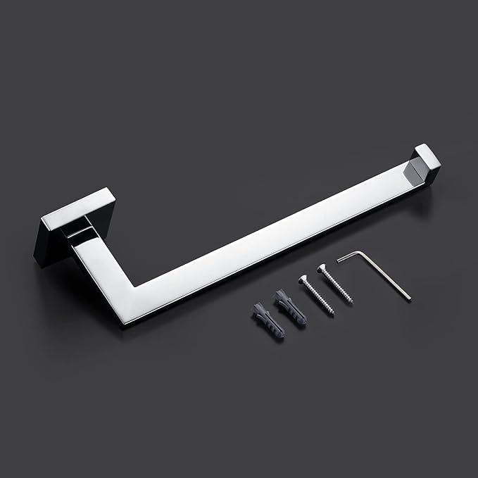 Miyili Towel Ring Bathroom Hand Towel Holder Square Style Towel Rack Wall Mounted Polished Stainless Steel, D06C