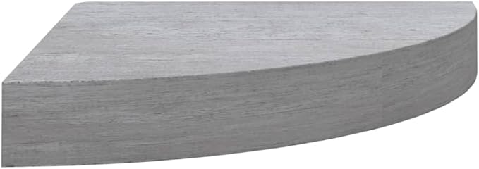 Concrete Gray Floating Corner Shelf 13.8x13.8x1.5 Inches MDF Wall Mount Storage Display for Books Decor Photos Awards with Invisible Mounting System