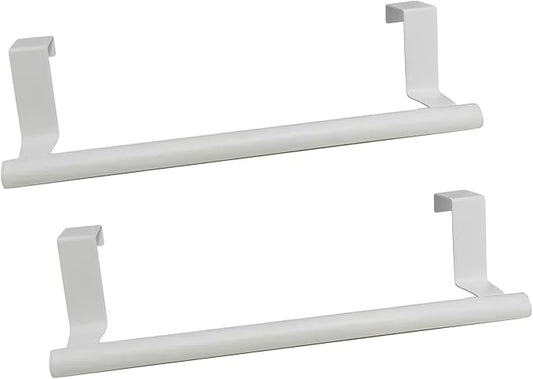2Pack 9Inch Stainless Steel Over Cabinet Door Towel Bar Holders(White)