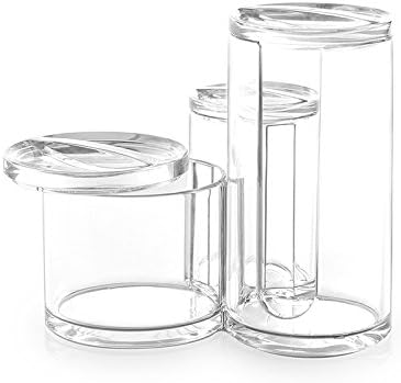 BINO 'The Trio' 3 Compartment Acrylic Makeup Accessory Organizer, Clear and Transparent Cosmetic Beauty Vanity Holder Storage