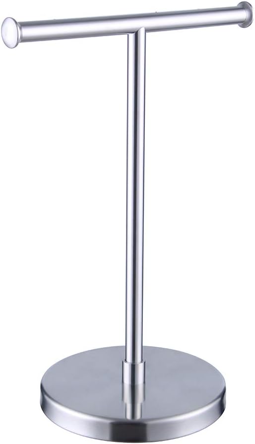 GERZWY Hand Towel Holder Stand Modern Free Standing Tree Rack for Countertop, SUS 304 Stainless Steel Brushed Finished DZY024-LS