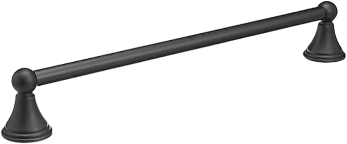18-Inch Wall Mounted Towel Bar, Flat Black Towel Rack, Bathroom Towel Holder for Hand Towels, Modern Bathroom Towel Bar