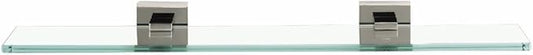 Alno A8450-18-PN Contemporary II Modern Glass Shelf with Brackets, 18", Polished Nickel