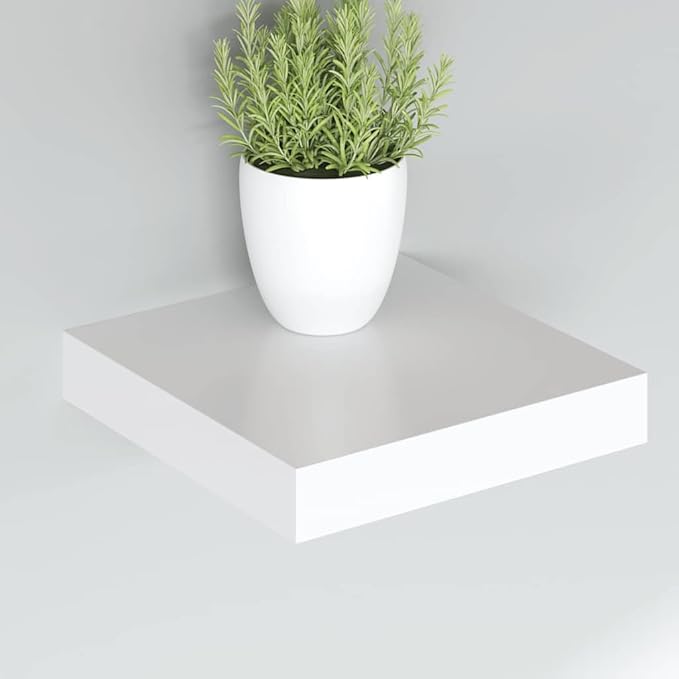Honeycomb Wall Shelf, Decorative Floating Shelves for Living Room Bedroom, Modern White Display Shelf with Sturdy Mounting Hardware, 9.1 x 9.3 x 1.5 in
