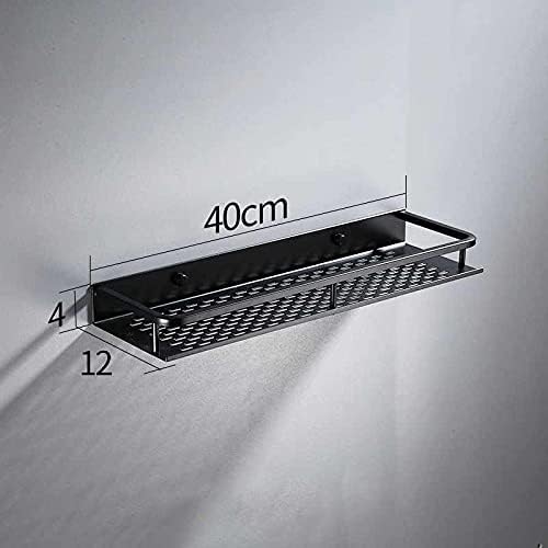 ZTBH Bathroom Divider Black Wall-Mounted Bathroom Shelf, Shelf Storage Rack Bathroom Hardware Sets (Color : 40cm)