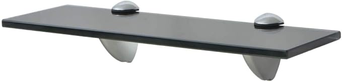 Floating Shelf Set of 2, Black Tempered Safety Glass, 11.8 x 3.9 in, Modern Wall Shelves for Bathroom, Living Room, Bedroom Decor