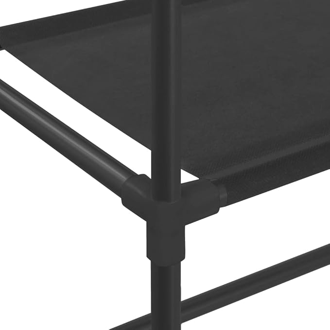 vidaXL Storage Shelf Black Stainless Steel, Plastic, Non-Woven Fabric