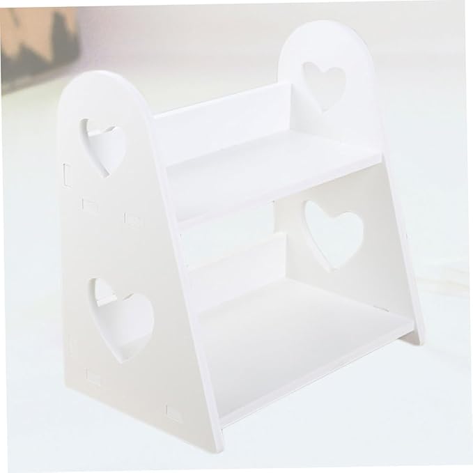 Bathroom Shelf Heart-Shaped Hollow Storage Rack for Cosmetics Small Washbasin Organizer Easy Installation Material for Bathroom and Vanity Use