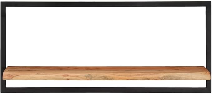 Wall Shelves 2 Pack 31.5x9.8x13.8 Inches Floating Shelves Solid Acacia Wood with Steel Frame for Living Room Bedroom Kitchen Display Decor