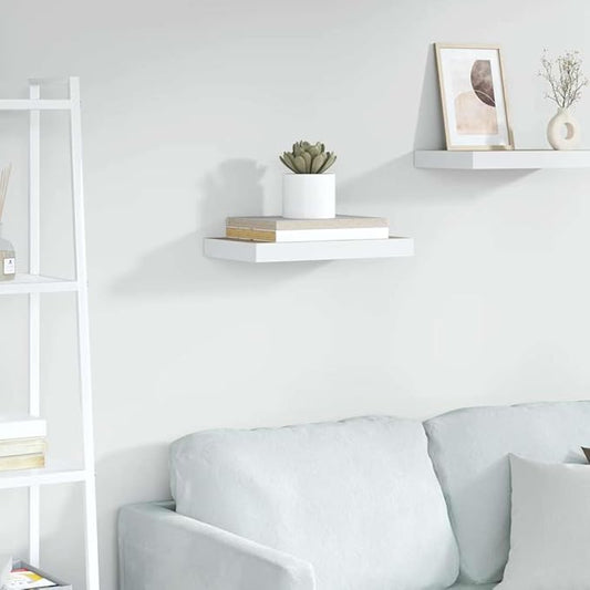 Floating Wall Shelf Modern Honeycomb Decor Display Rack Oak and White MDF Wood Storage Shelving for Living Room Office Home Organization 19.7 x 19.7 Inch