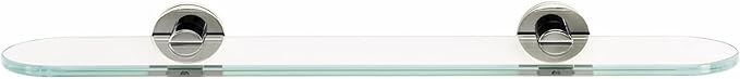 Alno Contemporary I A8350-24-MB 24" Glass Shelf with Brackets Matte Black