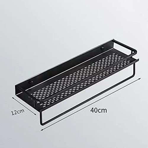 ZTBH Bathroom Divider Black Wall-Mounted Bathroom Shelf, Shelf Storage Rack Bathroom Hardware Sets (Color : 40cm-1)