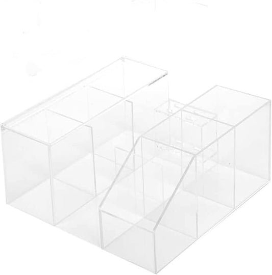 Eyelash Beauty Organizer, Acrylic Eyelash Grafting Tool Storage Beauty Tool W/Tweezers Holder Display Boxes for Home Eyelash Salon (Transparent)