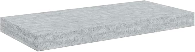 Floating Wall Shelves 2 Pack, Concrete Gray Modern Display Shelves with Invisible Mounting, 19.7x9.1 Inches MDF Board for Living Room Bedroom Office Decor, Holds 15.4 lbs Each