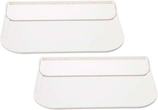 Garneck 2pcs Small Foldable Plastic Adhesive Wall Shelf for Bathroom Storage, Phone and Soap Organizer, Space-Saving Floating Shelves for Dorms and Home