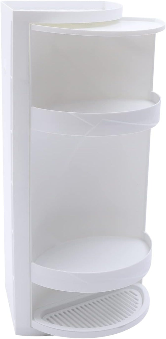3 Tier Multifunction Bathroom Kitchen Corner Locker Cosmetic Storage Rack Cabinet Storage Shelf Rotating Triangle Shelf for Bathroom, Kitchen, Vanity Storage and Organizer