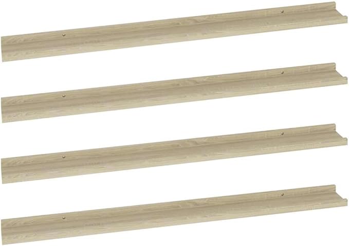Wall Shelf Set of 4, 39.4 Inch Floating Shelves for Wall Decor, Sonoma Oak Wood Storage Ledge for Books, Photos, and Collectibles, Modern Display Shelves for Living Room, Bedroom