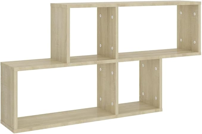 Sonoma Oak Wall Shelf 39.4x7.1x20.9 Inches Engineered Wood Display Storage Unit for Living Room Bedroom with Invisible Mounting System