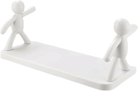 Zerodis Large Storage Space, Stable Load Bearing, Plastic Material Wall Mounted Shelf, with No Hole Installation, for Kitchen, Toilet, Bathroom (White)