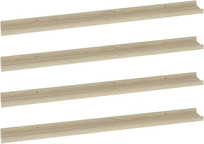 Wall Shelves 4 Pack Sonoma Oak Floating 39.4 Inch for Living Room Bedroom Storage Display with 11lb Capacity Easy Install Decorative Wall Mounted Shelves