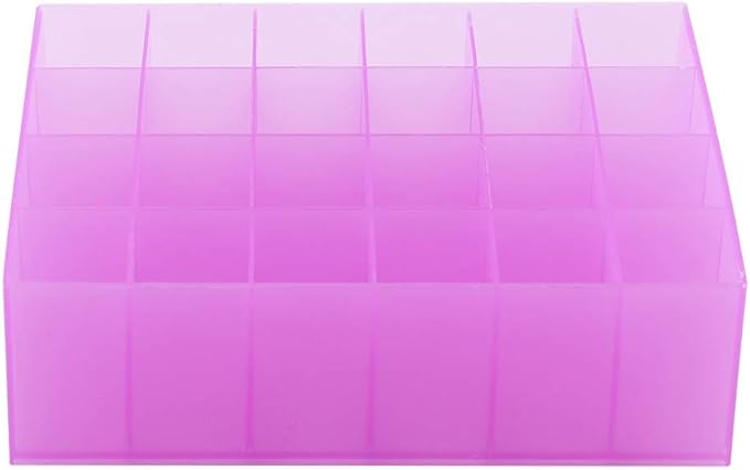 ZJchao Lipstick Organizer & Holder, 24 Grids Lip Gloss Storage, Compact Cosmetic Makeup Organizer for Lipstick, Perfume Samples, Mascara (Purple)
