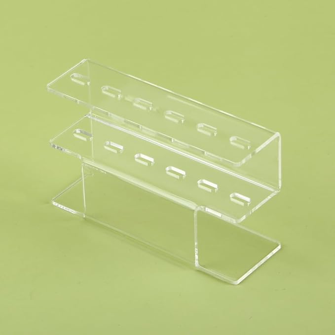 Acrylic Tweezers Holder, 6 Holes Tweezers Stand Display Organizer for Eyelash Extension Supplies Accessories Grafting Beauty Tools (6 Holes Transparent)