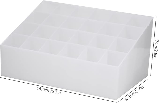 ZJchao Lipstick Organizer, Lipstick Holder 24 Grids Lipstick Holder Lip Gloss Organizer Cosmetic Organizer Makeup Storage for Lipstick And Makeup Tool Stably (White)
