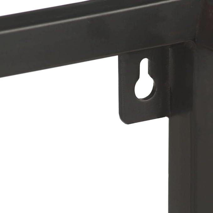 Rustic Wall Shelf with Black Metal Frame 23.6 Inch Floating Shelves for Living Room Bedroom Storage Organizer, Natural Mango Wood Bookshelf with Unique Wood Grain
