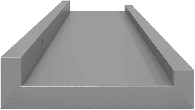 Wall Shelf Set of 4, 31.5 Inch Floating Shelves for Wall Decor, Modern Matte Gray MDF Hanging Shelving for Living Room, Bedroom, and Office Organization