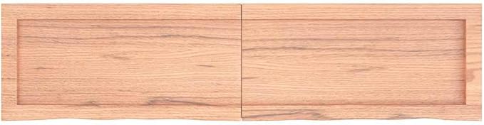 47.2" x 11.8" Solid Oak Bathroom Vanity Countertop, Live Edge Wood Bathroom Worktop with Varnish Finish, Versatile Natural Wood Shelf for Vanity Cabinet, Desk, or Table Top