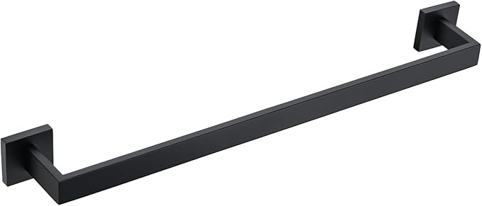 BANOLUX Towel Rack, 16-Inch Single Towel Bars for Bathroom, Towel Racks for Bathroom Wall Mounted SUS304 Stainless Steel Hand Towel Holder Organize Heavy Duty, Matte Black Towel Bar