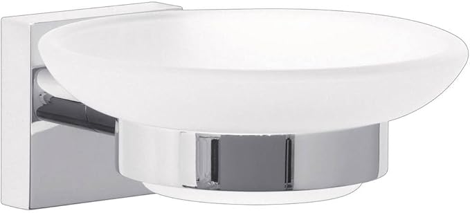 tesa Ekkro soap Dish, high Gloss Chromed Metal, self-Adhesive, Adhesive mounting Technology, 51mm x 110mm x 131mm