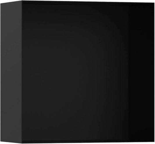 hansgrohe XtraStoris Minimalistic Recessed Wall Niche with Open Frame 12"x 12"x 5.5" in Matte Black, 56079670
