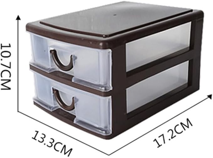 Cabilock 2layer Transparent Plastic Drawer Storage Box for Office and Home Multifunctional Organizer for Cosmetics Office Supplies and Sundries Creative Desktop Holder